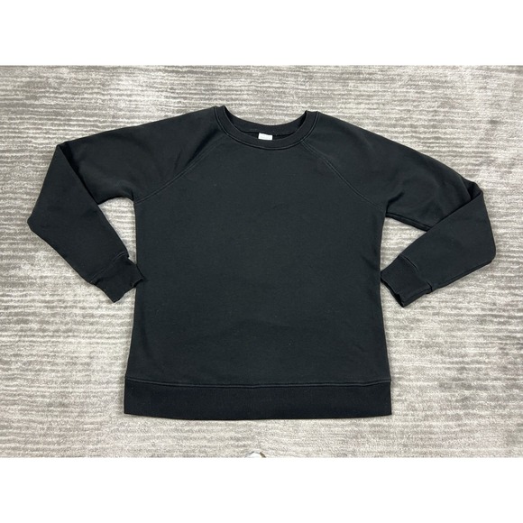 Time and Tru Sweatshirt Womens Small Black Long Sleeve Crew Neck Cotton Blend - Picture 1 of 12